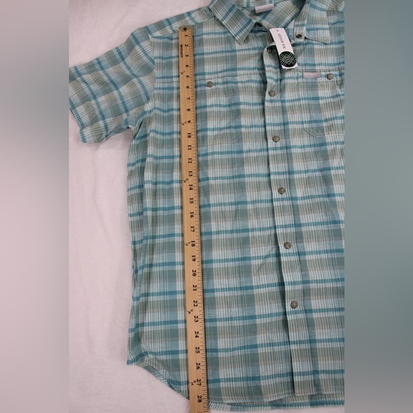 NWT Columbia Men L Leadville Ridge Short Sleeve Shirt II Regular Fit Blue Green - Picture 6 of 11